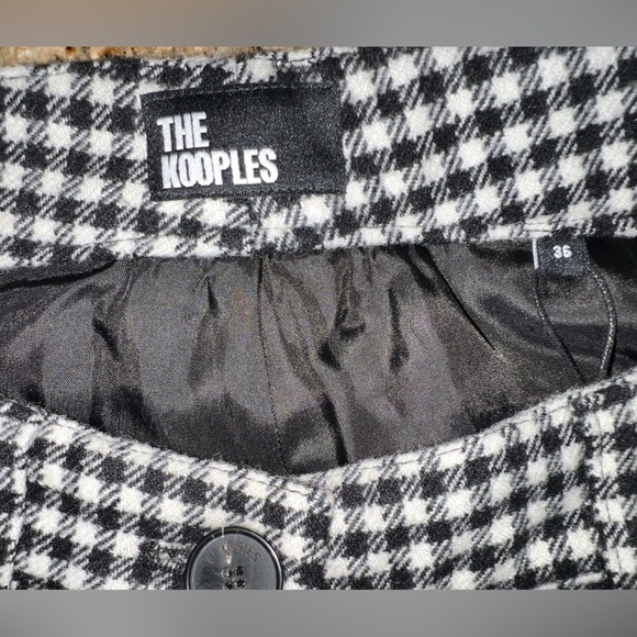 THE KOOPLES Check-Pattern Wool-Blend Trousers FR Size 36/US 4 NWT Black/White - Picture 14 of 15